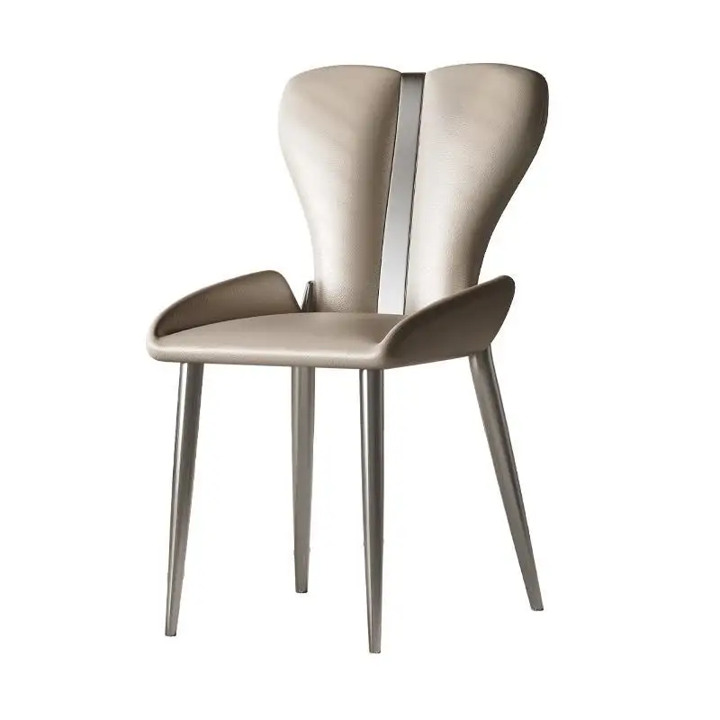 Italian light luxury dining chairs, modern and simple high-end home restaurants, leisure stainless steel minimalist desk, makeup