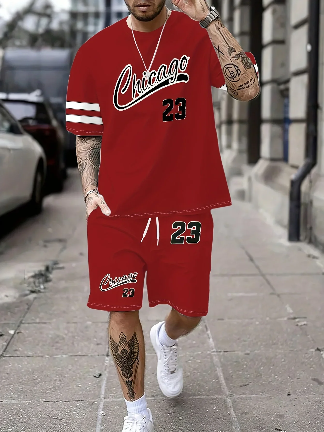 

The 2025 Casual and Fashionable Polyester Men's Wear Summer New Men's Suit Is Printed, Lightweight, Breathable, Soft