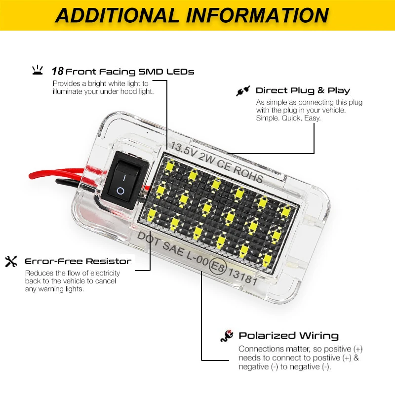1Pcs Car LED Trunk Lamp Luggage Compartment Light For Toyota RAV4 Prius Sienna Alphard Camry Harrier Lexus CT200h RX350 NX300h