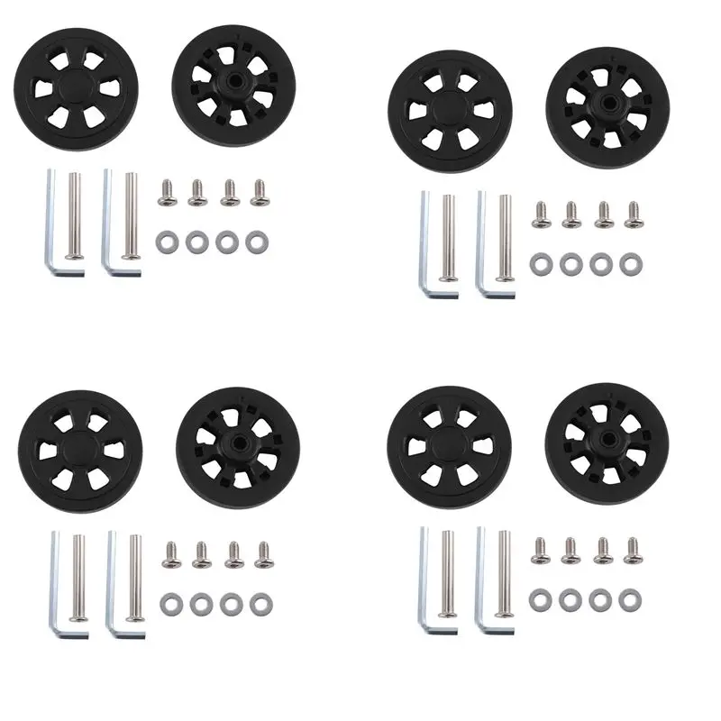 A93E-4 Pair 60 X 12Mm Luggage Wheels Replacement Wear Resistant Environmental Protection PU Suitcase Replacement Wheels