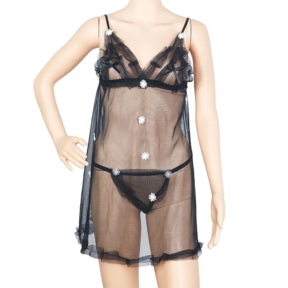 نمط جديد حار بيع الملابس الداخلية الدانتيل الملابس الداخلية ثونغ g-سلسلة نوم أكمام تنورة ثوب النوم الأقواس تنورة #6