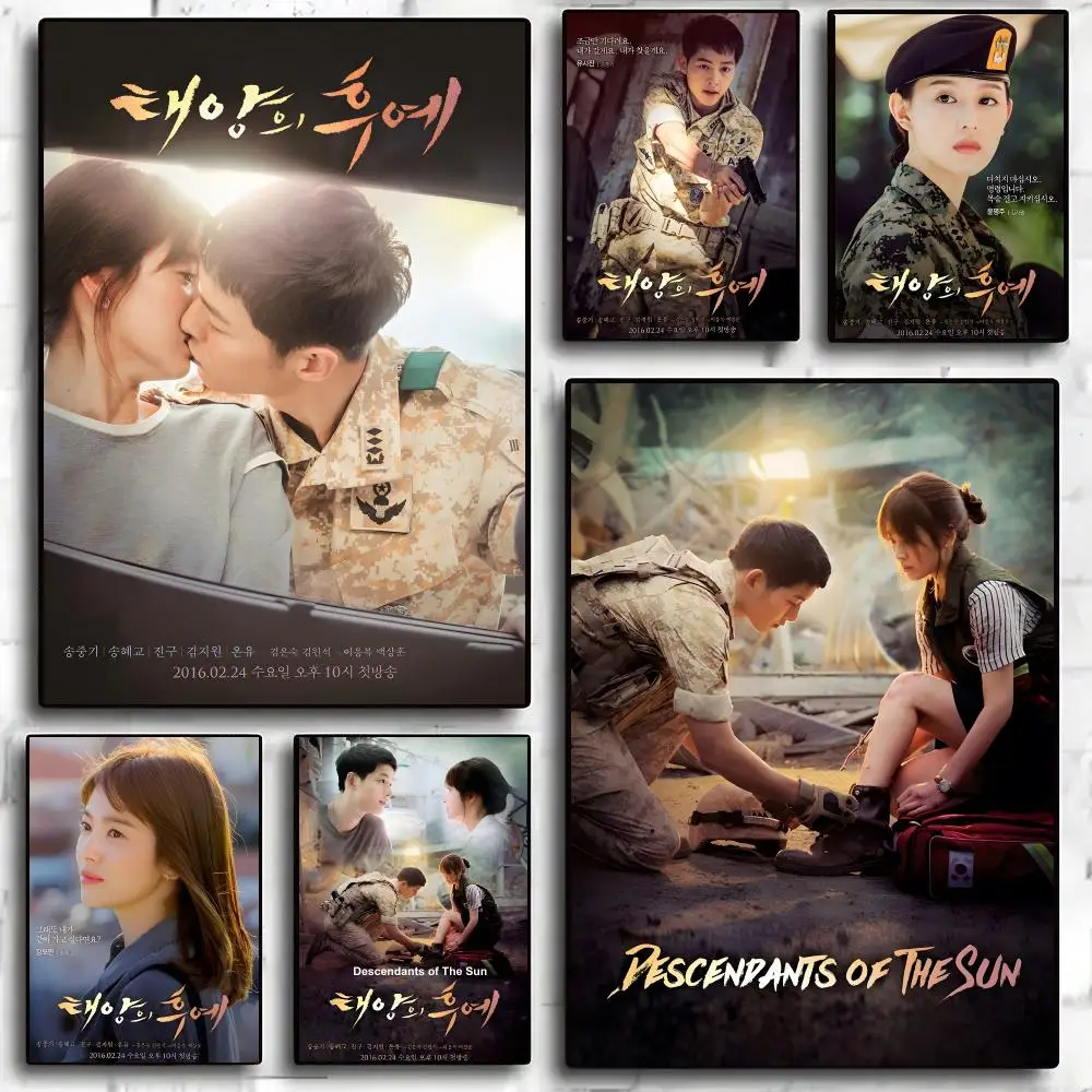 Descendants of the Sun Kdrama 태양의 후예 Poster Living Room Bedroom Party Bar Decor Moisture-proof Art Wall Painting