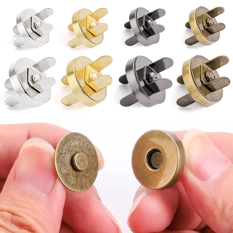 QIAO 5pair/pack No Sewing Magnetic Metal Buttons Direct install Metal buttons Use for wallets, coats