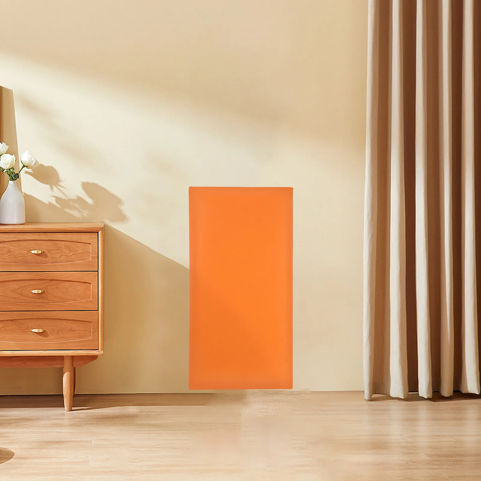 

3D Anti-Collision Wall Padding Peel and Stick Upholstered Wall Panel Orange Playroom Nursery Headboard Decorative Protection