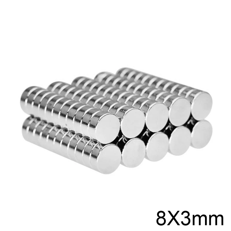 20/50/100/200/300/500PCS 8x3 mm Rare Earth Magnets Diameter 8x3mm Small Round Magnet 8*3 Permanent Neodymium Magnets 8*3mm