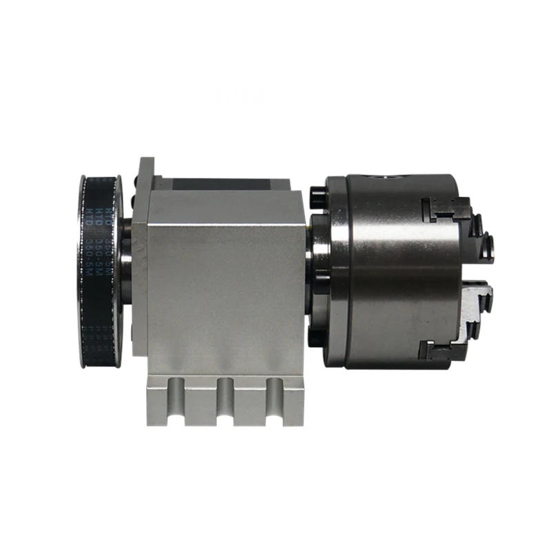 Trục Rỗng 4th Axis Rotary Một Trục K5M-6-100 100Mm Chuck 3 Hàm 4 Hàm