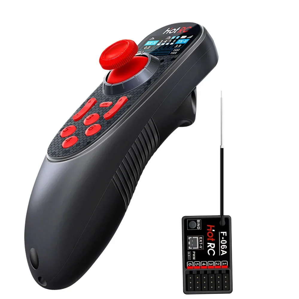 HOTRC DS-650 DS650 6CH 2.4G Radio System Transmitter Color Screen Remote Controller F-06A Receiver for RC Boat Model Toy DS600