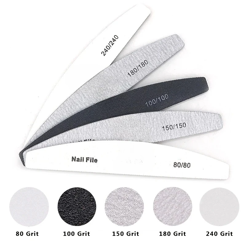 5/25Pcs/Lot Nail File Mix Color 80/100/150/180/240 Grit Professional Sandpaper Cuticle Remover Buffer Files Manicure Tool Set