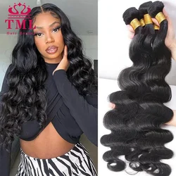 30 32 Inch Body Wave Bundles 1 3 4 Bundles Brazilian Hair Water Wavy Weave Human Hair Bundles Extensions Tissage For Women