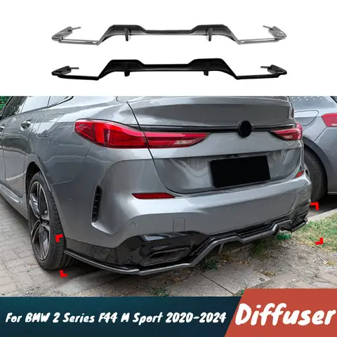 For BMW 2 Series F44 M Sport 2020-2024 Car Rear Bumper Diffuser Spoiler Protective Cover Body Kit Exterior Tuning Accessories