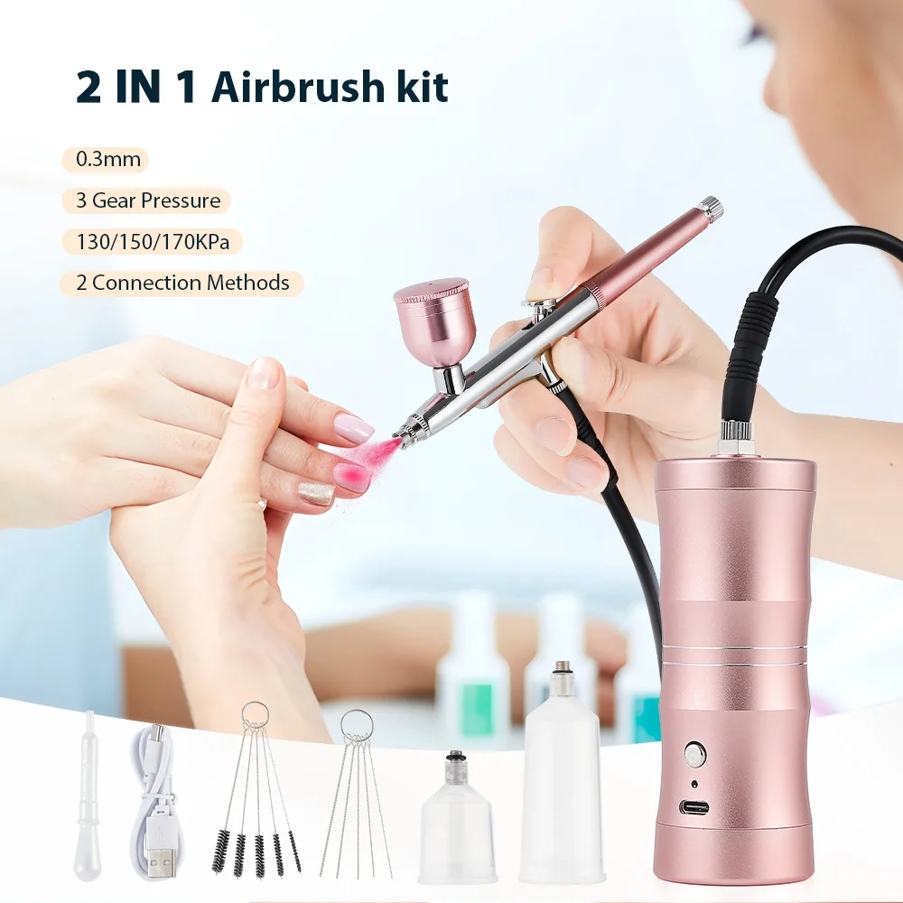 150cm Air Tube Portable Nails Airbrush Kit Compressor Cake Pastry Painting Sprayer Makeup Barber Hair Dye Nail Paint Spray Gun