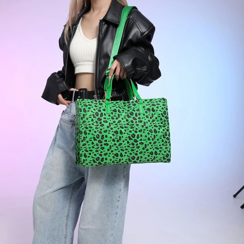 Large Canvas Tote Bag Casual Leopard Shoulder Messenger Women\'s Bags New High Quality Korean Designer Handbags Sac A Mains Femme