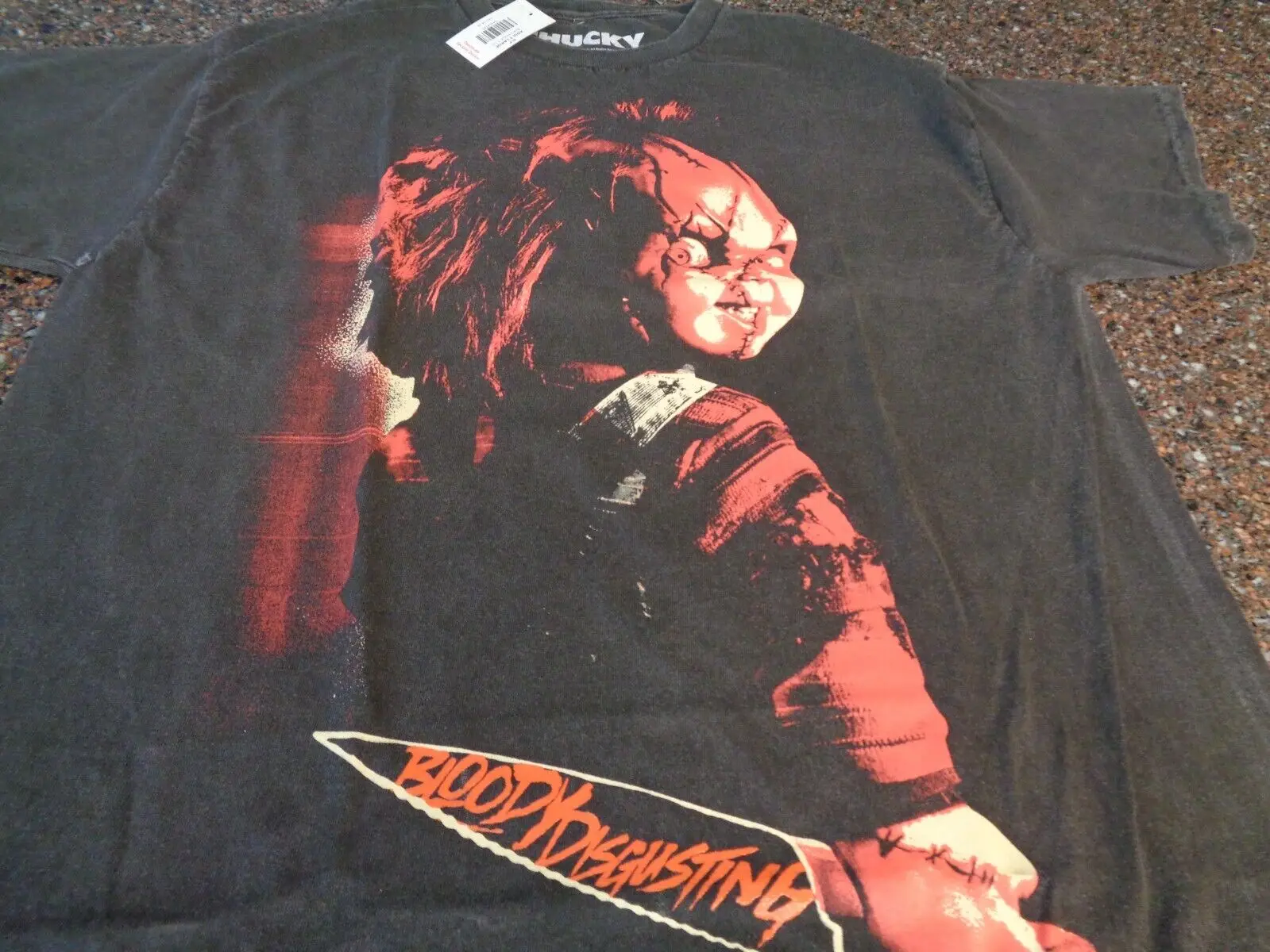 

Bloody Disgusting Chucky Child's Play Large T-shirt Dark Gray Good Guys NWT