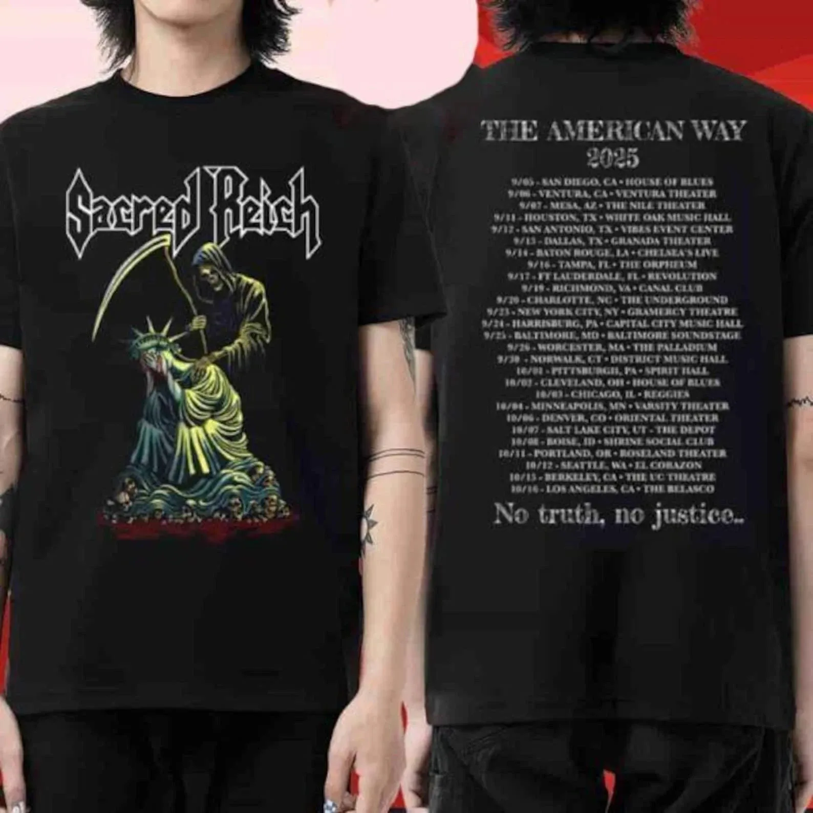 Sacred Reich The American Way 2025 Tour T shirt All Size S-5XL
