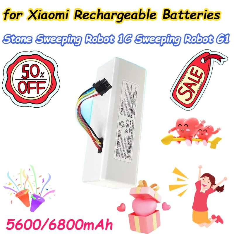 

5600/6800mAh for Xiaomi Stone Sweeping Robot 1C Sweeping Robot G1 Rechargeable Batteries