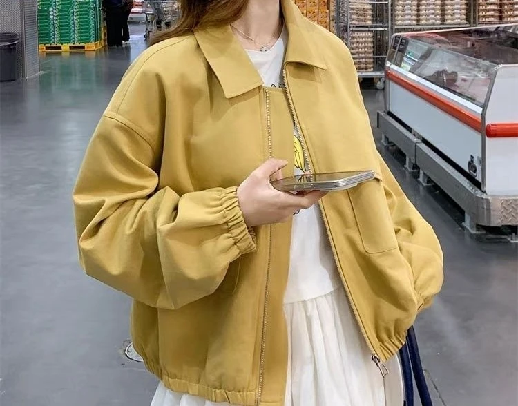 

Spring 2025 New Loose and Slimming Casual Short Jacket for Women Solid Color Versatile Top