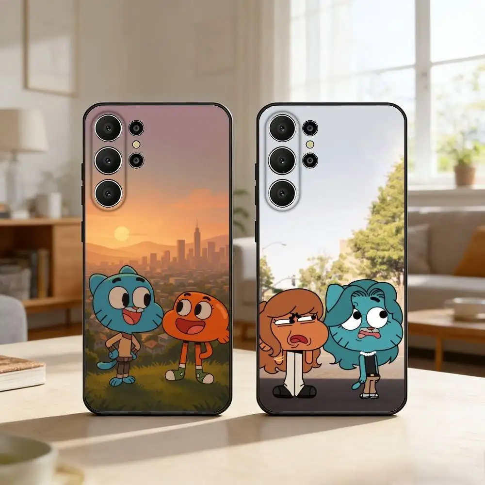 

A-Amazing World of G-Gumball Phone Case For Samsung S26,S25,24,23,22,30,21,10,9,Ultra,Plus,Lite,FE Soft Black Case