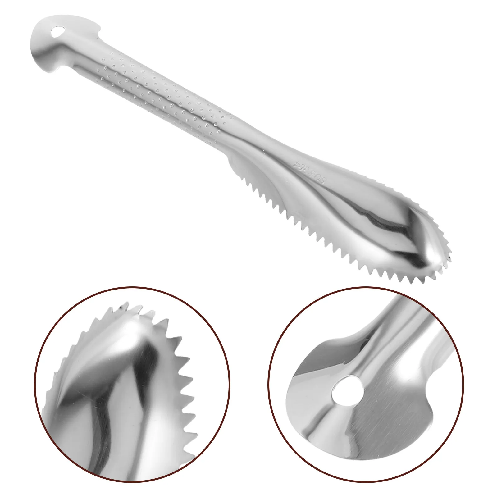 Stainless Steel Fish Scale Remover Ergonomic Handle Fast Safe Fish Scraper Seafood Kitchen Tool Wall Hanging Hole