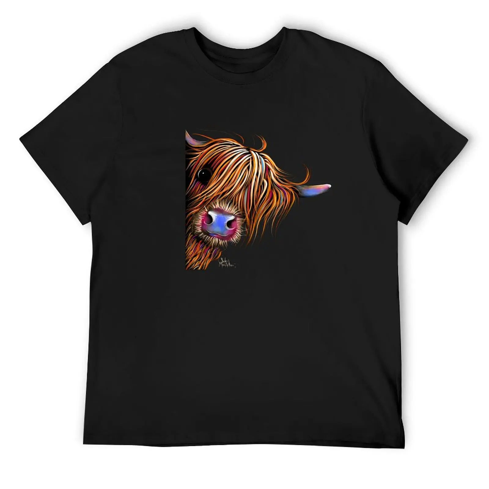 

HiGHLaND CoW PRiNT SCoTTiSH ' SuGaR LuMP 2 ' BY SHiRLeY MacARTHuR T-Shirt vintage plus size men clothing