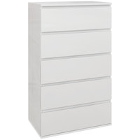 HOMCOM comfortable with drawers bright white bedroom drawer