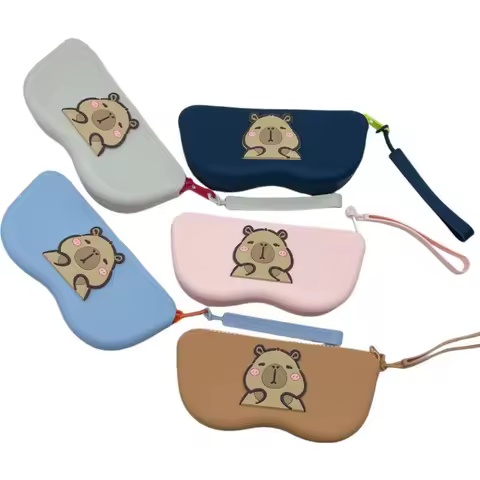 2025 Silicone glasses bag waterproof and dustproof cute portable fashion simple glasses storage box light luxury sunglasses