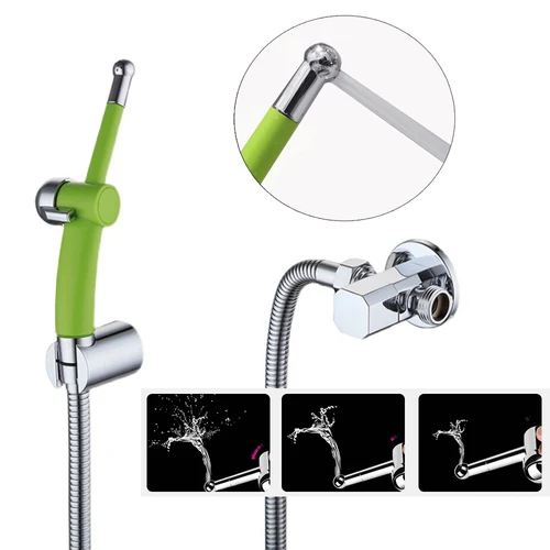 Imagen 2 del producto Boquilla de cabezal de ducha de bidé para baño de mano, manguera de ducha telefónica de 1,5 M, pulverizador Shattaf portátil para pañales, bidé