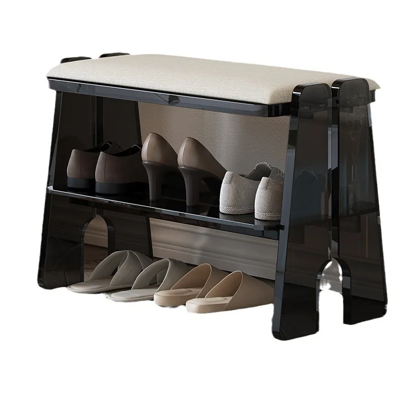 

Simple cream light luxury minimalist style small shoe changing stool, home door living room single balcony shoe stool