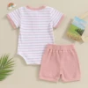 4049-5f1c3e.jpg Baby 2-Piece Summer Outfit – Striped Romper & Elastic Shorts Set (0–18 Months)