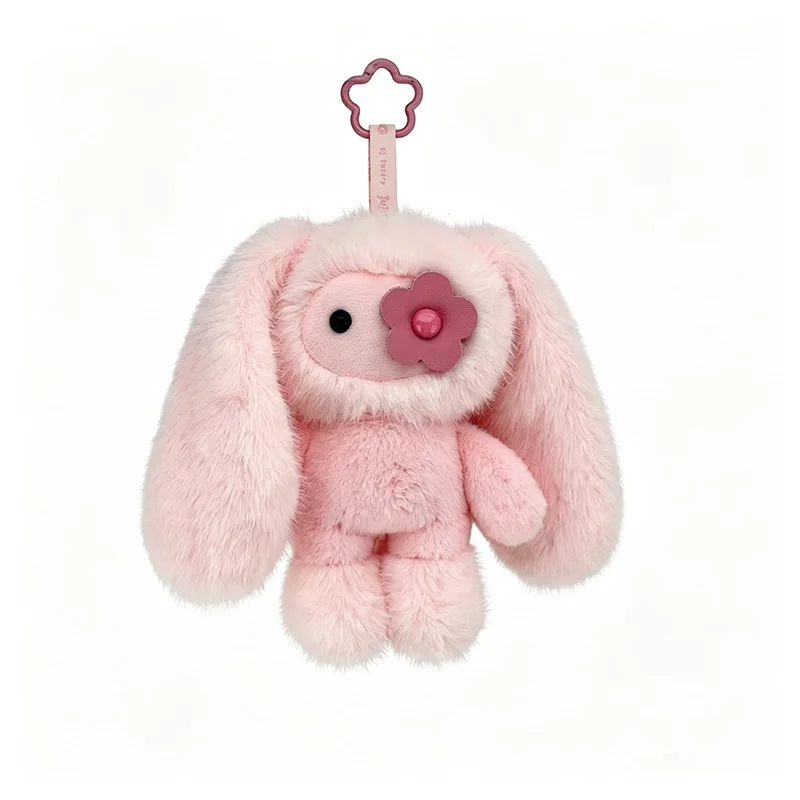 Kawaii Juju Long Ear Bunny Plush Keychain Soft Rabbit Doll Bag Charm Cute Plush Pendant