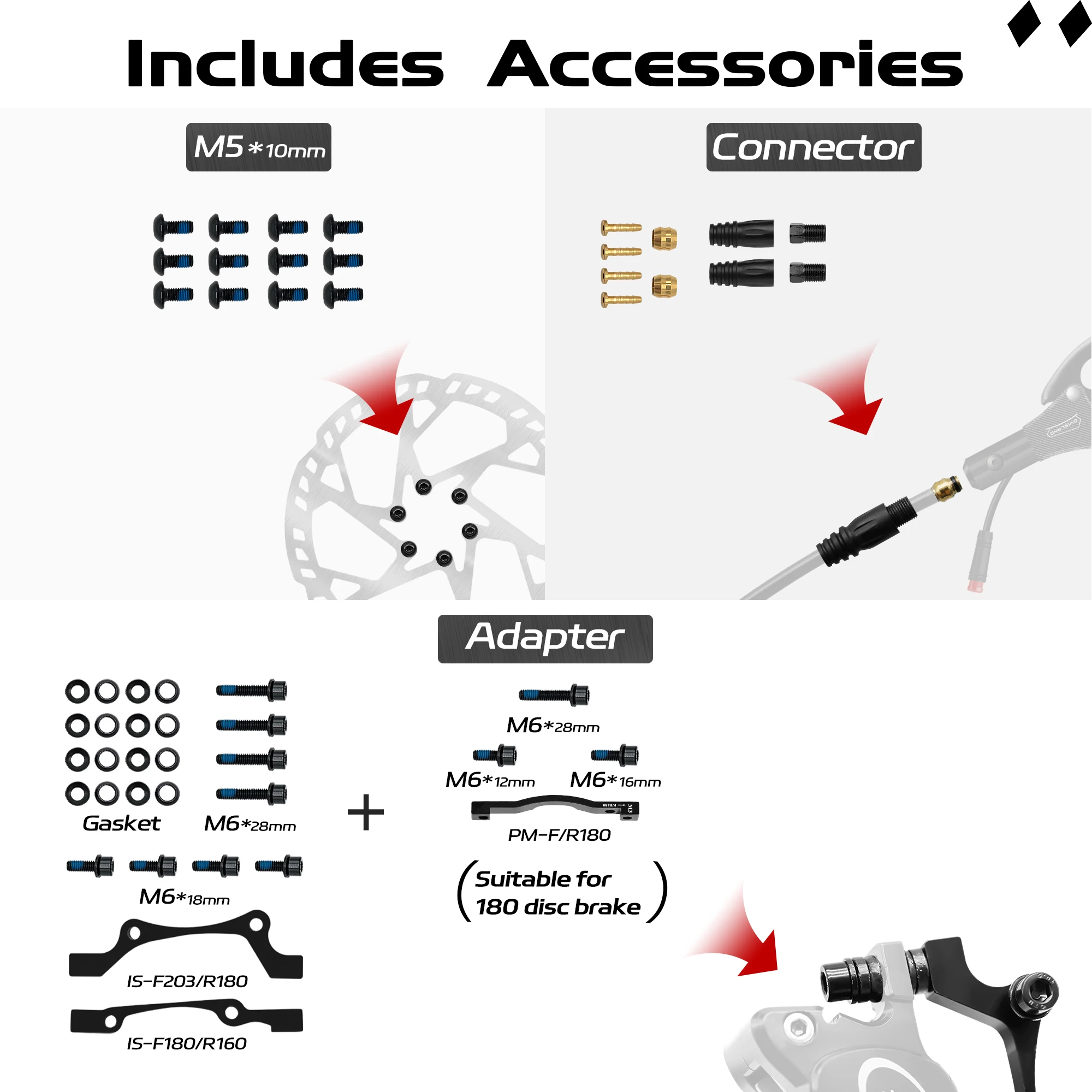 DYISLAND LD200PLUS 2Piston E-Bike Hydraulic Disc Brake 2- PIN Power-Off Electric Induction Control System Hydraulic Brake Set