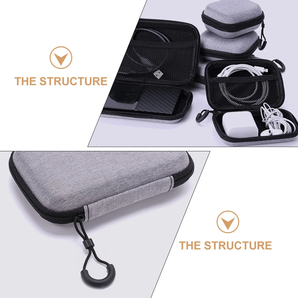 

2Pcs Sturdy Eva Waterproof Storage Bag Portable Organizer for Electronic Accessories USB Cables Memory Cards Pouch