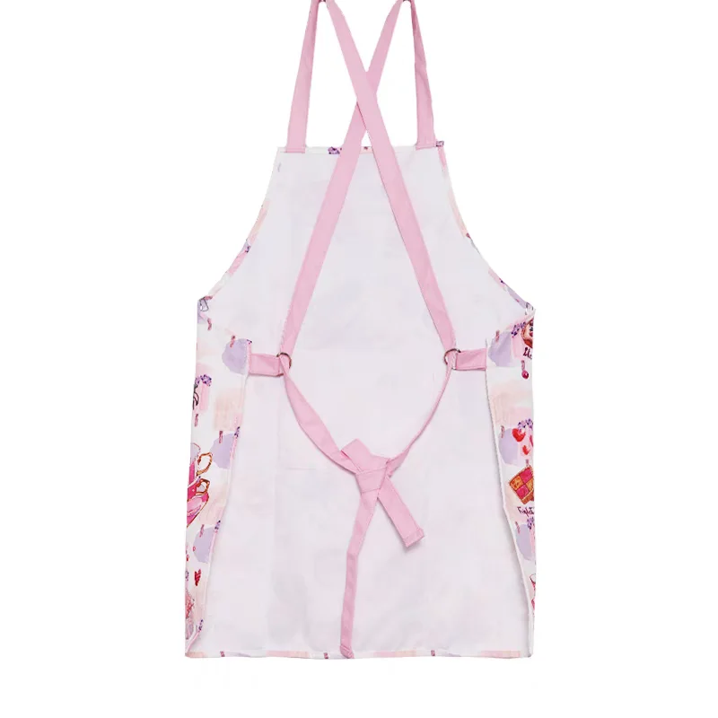 Retro Tea Time Cake Pie Cookie Adult Kitchen Apron Woman Flowers Print Avental Tablier Cuisine Pinafore Apron