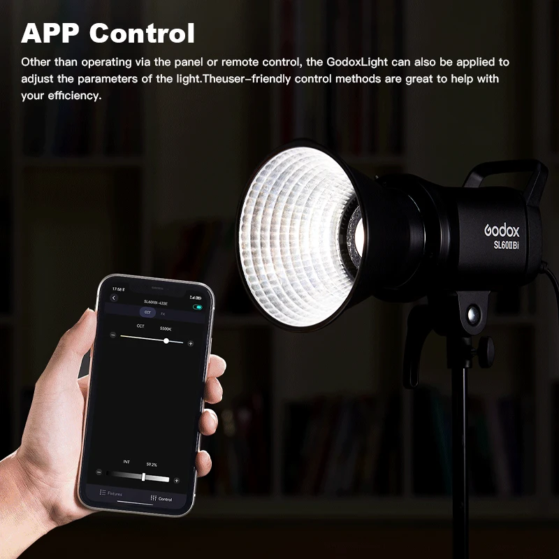 Godox SL60II D SL60II Bi LED Video Light COB Continuous Lighting Bowens Mount 2.4G Wireless Bluetooth Control for Studio Video