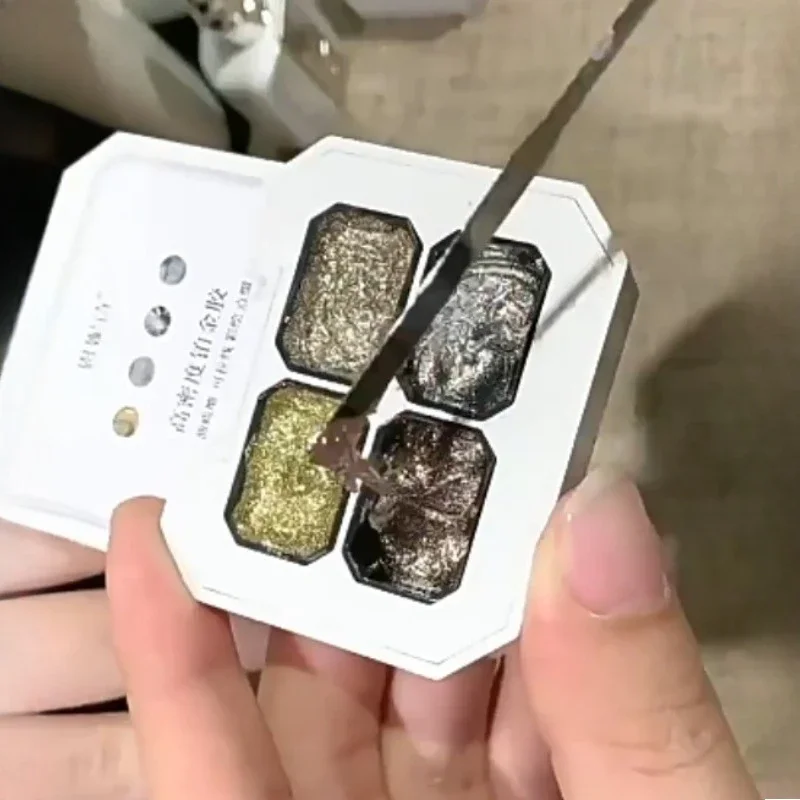 4 cores esmalte gel sem limpeza aurora glitter popularidade sólida fada em pó pintado gel manicure arte decoração acessórios