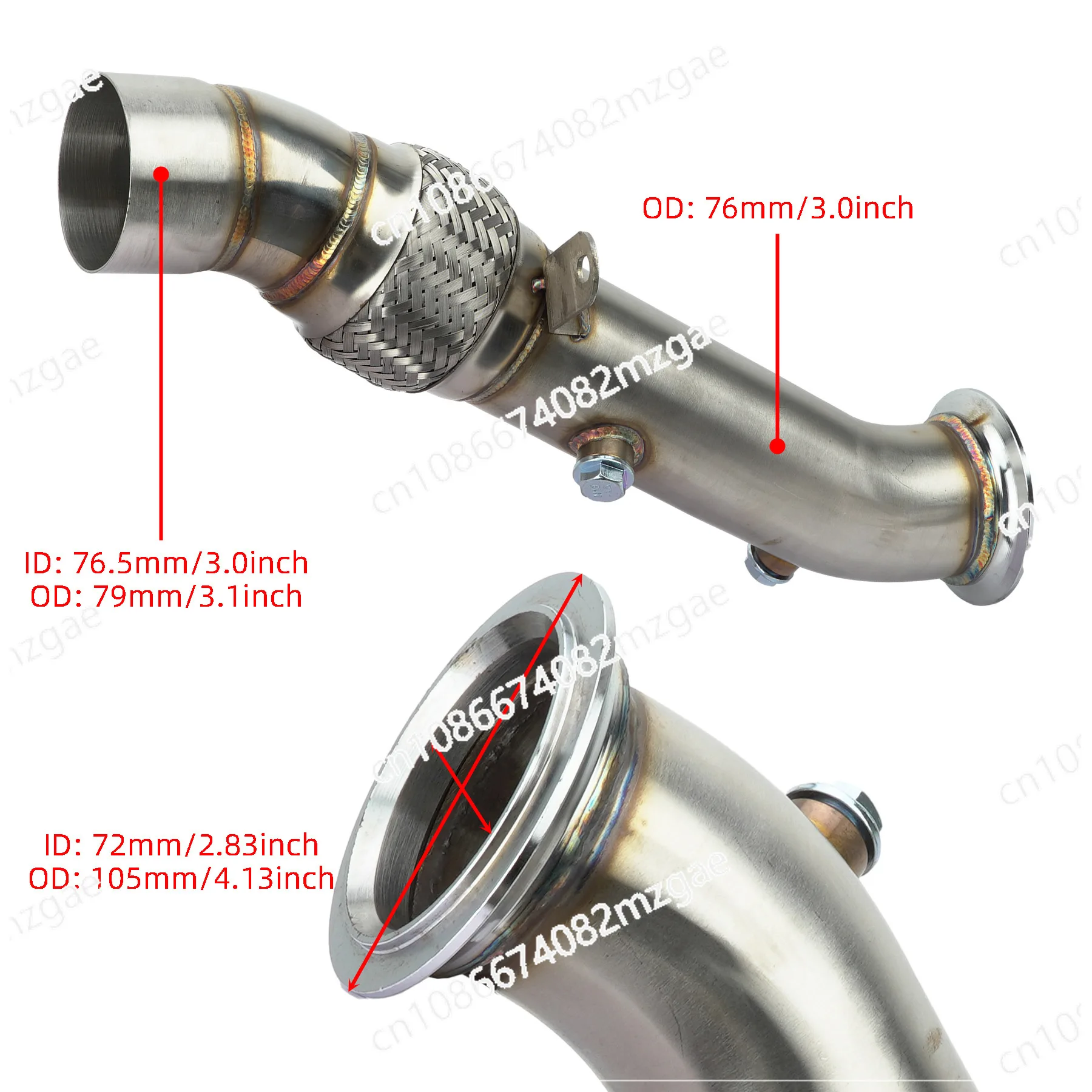 

Exhaust N55 3.5inch Downpipe for 2010-2015 F01 F06 F07 F10 F11 F12 F13 535i GT 535ix 640i 740i Turbo Catless Down Pipe