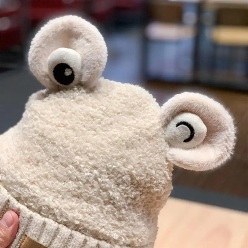 قبعة لطيفة لآذان الضفدع، قبعة منفوشة باردة لحماية الأذن لصديقها