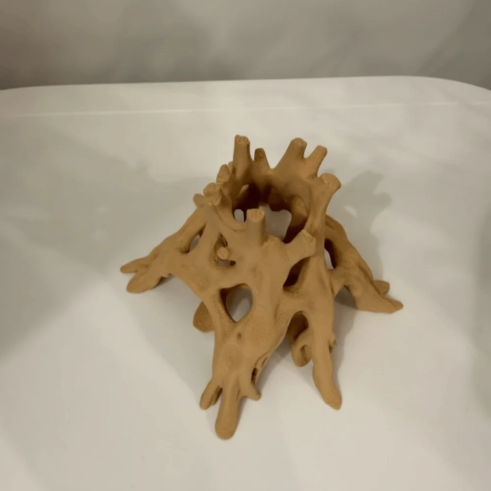 Tree Trunk Fish Shrimp Hiding Cave 3D Printed Plastic Driftwood Landscape Multi-Hole Unique Aquarium Fish Shelter