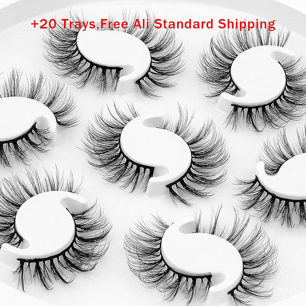 7/10 Pairs Faux Mink Strip Lashes 3D Mink Eyelashes Reusable Fluffy Makeup False Lashes Extension With Free Package Boxe