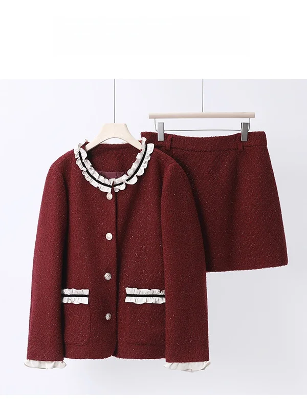 

Комплект модной одежды больших размеров для полных женщин: хлопковая куртка и юбка в стиле Star Night Tour, две части