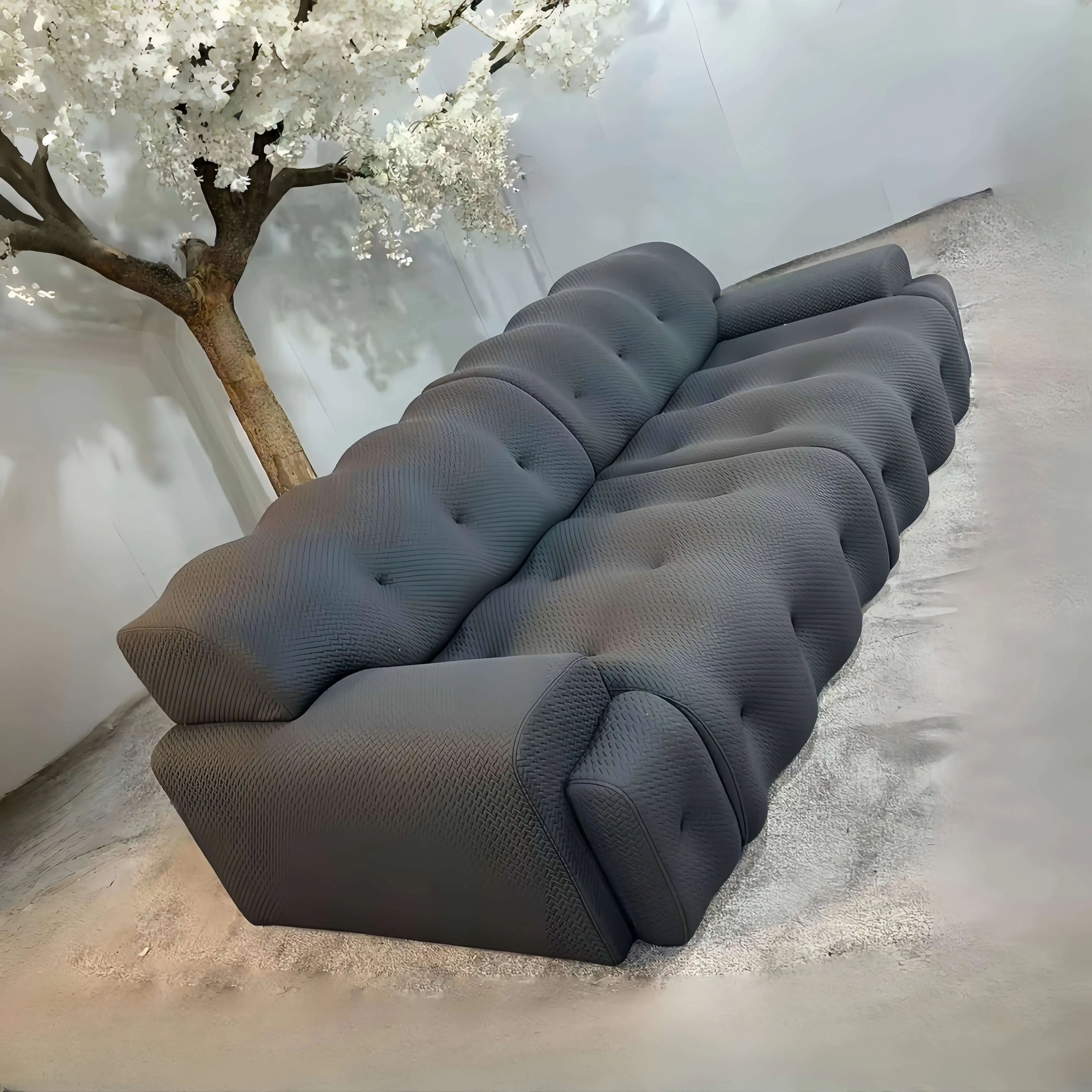 

For Fabric Living Room Furniture Tufted Convertible Sleeping Multi-function Sectional Couch Sofa