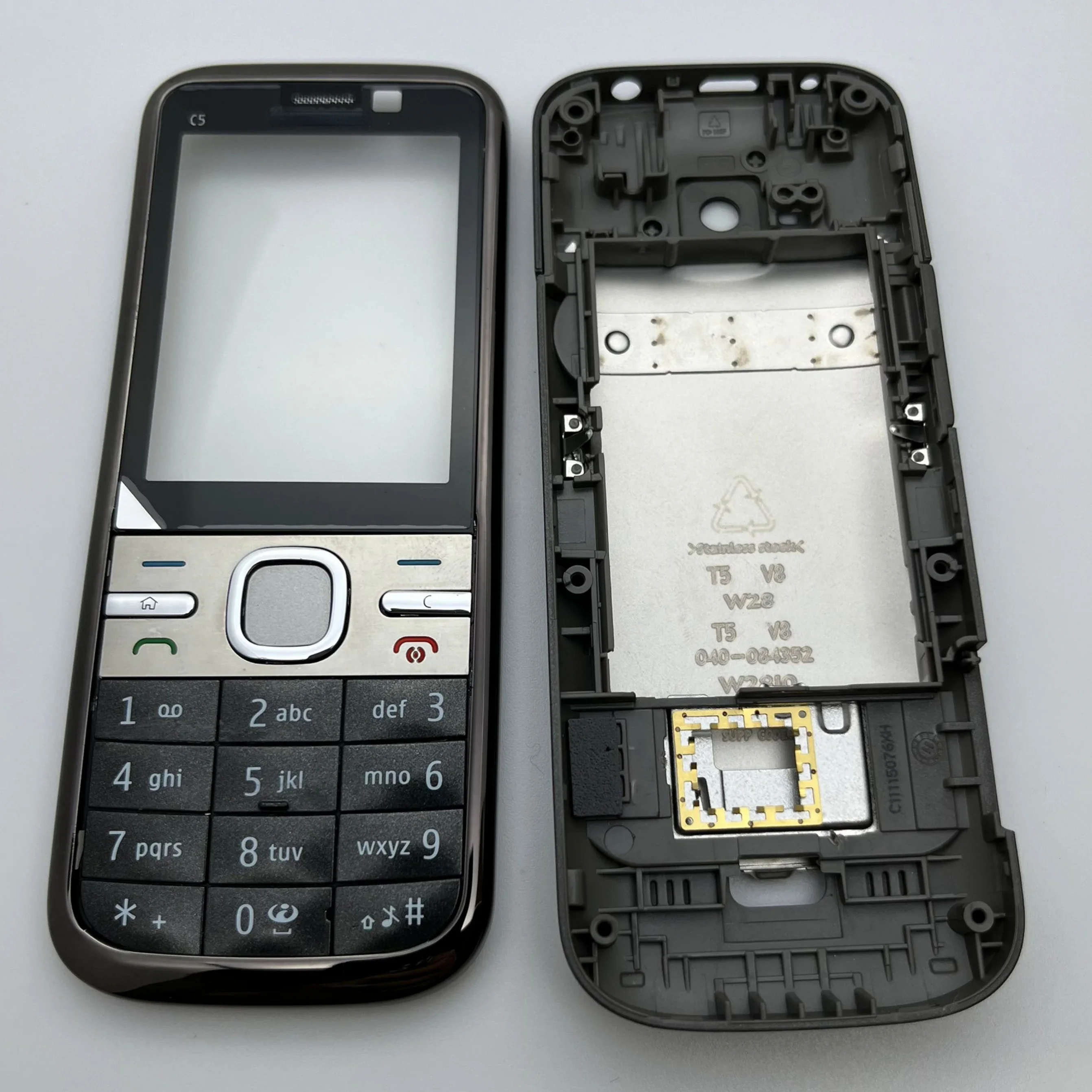 For Nokia C5 C5-00 Full Housing Cover Case With English Or Arabic Keypad Front Middle Frame Back cover Battery Cover