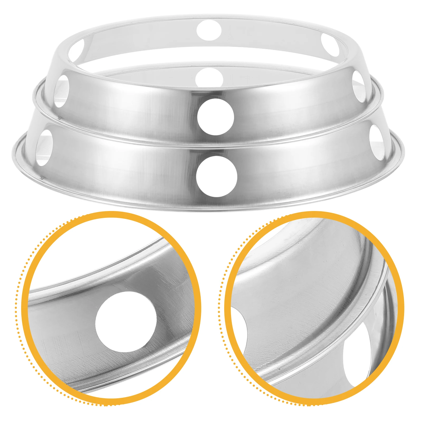 

2pcs Wok Stand Stainless Steel Camping Pot Holder Reusable Countertop Rack Trivets Small Large Size Kitchen Restaurant Pan