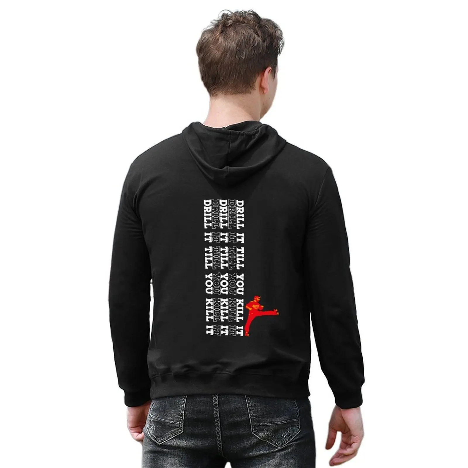 Drill It Till You Kill It TransWhite Hoodie mens clothes men wear aesthetic clothing big size hoodie