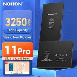 NOHON Phone Batteries for iPhone 11 Pro Replacement Phone Battery for iPhone 13 12 Pro Max SE 2016 2020 2022 SE2 SE3 Bateria