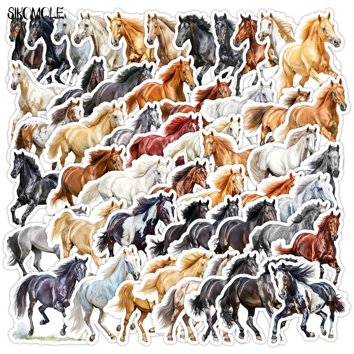 10/30/50 個水彩馬かわいいステッカー美的 DIY 装飾子供のおもちゃ子供旅行荷物デカール落書きステッカーパック