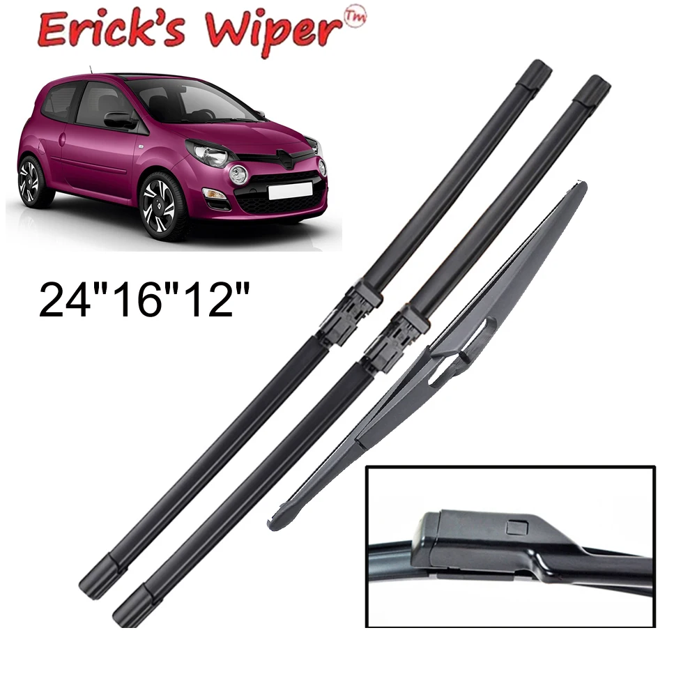 Erick's 와이퍼 LHD 전면 및 후면 와이퍼 블레이드 세트, Renault Twingo 2 BJ 2007 - 2014 바람막이 앞 유리 창 24
