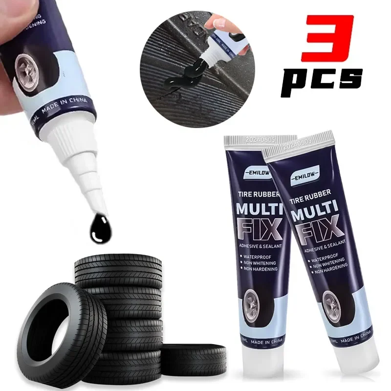 Car 1-3Pcs Seal Tire Glue Crack Repair Adhesive Rubber Bonding Glue Sidewall Puncture Tire Portable Tyre Repair Instant Glue