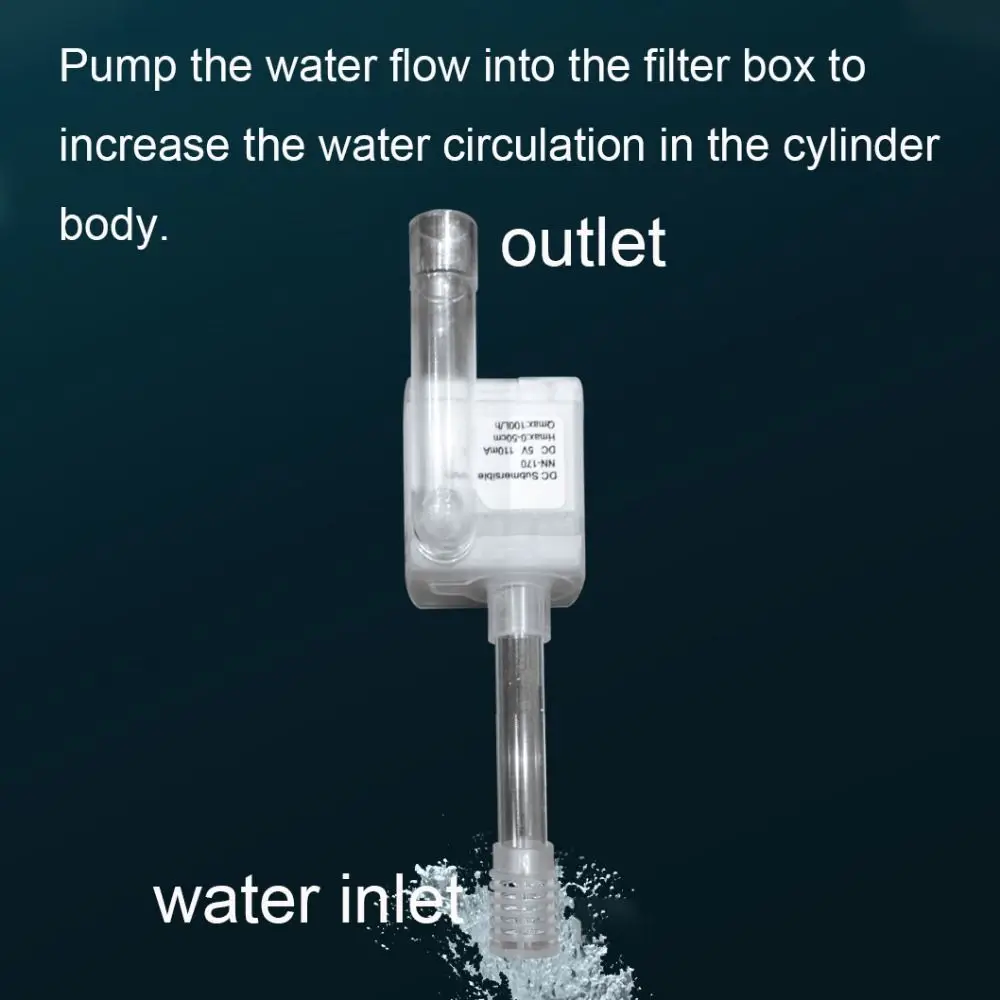 USB Small Submersible Pump Ultra Quiet Suction Cup Mini Water Pump 1W Plastic Water Fountain Pump Aquarium