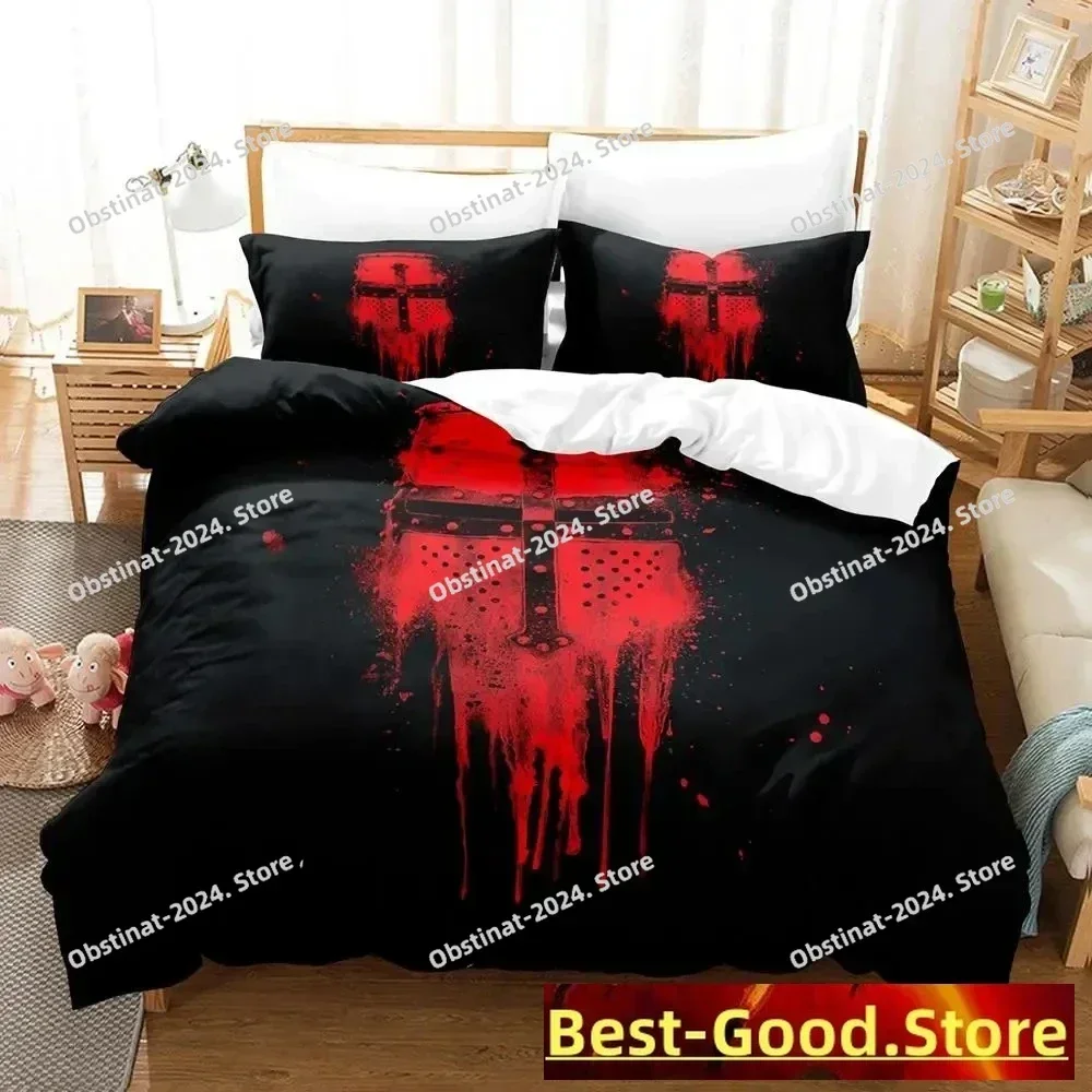 Christian Knights Templar Bedding Set Single Twin Full Queen King Size Bed Set Aldult Kid Bedroom Duvetcover Sets parure de lit
