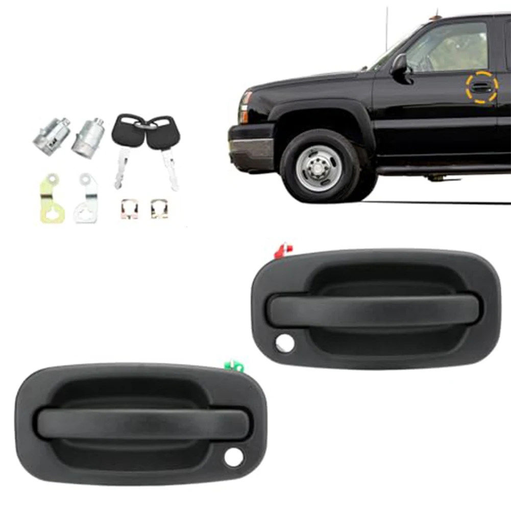 

For Silverado Exterior Door Handle Set with Lock Cylinders & Keys Fits 1999 2007 Models Replacement for OE Parts
